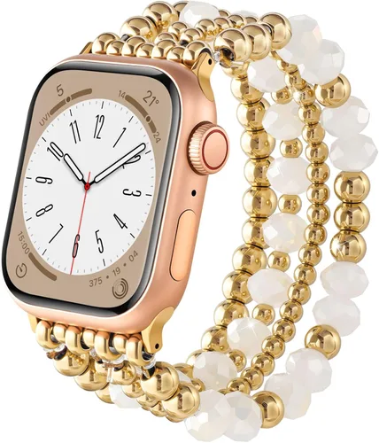 Miniatura 14 de AIRSPO Pulseras de cuentas compatibles con Apple Watch Band de 38, 40, 41, 42, 44 y 45 mm, hechas a mano, para series SE 8, 7, 6, 5, 4, 3, 2, 1