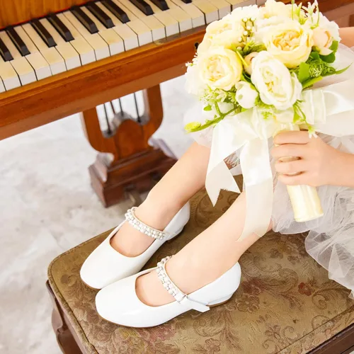 Miniatura 2 de Furdeour Zapatos Mary Janes para niñas pequeñas, zapatos de ballet de tacón bajo para boda, fiesta, zapatos de vestir para niños
