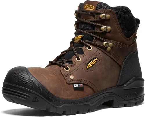 Miniatura 8 de KEEN Utility Botas de trabajo Independence de 6 pulgadas de piel impermeable con punta suave para hombre Negro/Negro