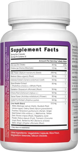 Miniatura 2 de Liver Cleanse Detox - Suplemento hepático de cardo mariano de 1000 mg de alta potencia con 22 ingredientes, desintoxicante natural y regenerador