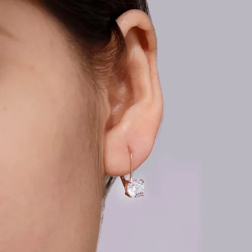 Miniatura 8 de Tienda Essentials Pendientes de plata de ley chapados en platino con circonita con elementos infinitos (anteriormente colección Tienda)