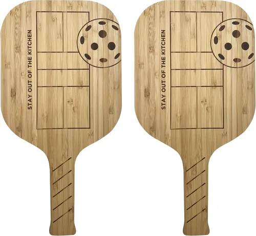 Miniatura 8 de Fox Run Your Serve Pickleball Paddle Charcutería, 14.5 x 7.5 pulgadas, tablas para servir queso de bambú