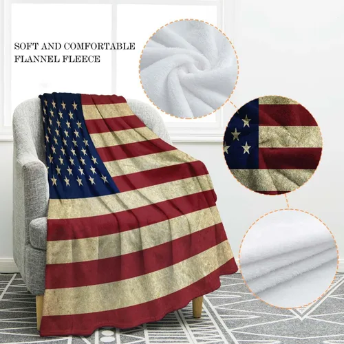 Miniatura 2 de Jekeno Manta de regalo con la bandera estadounidense para hombres y mujeres, mantas de bandera de Estados Unidos para adultos, niños y niñas, Día