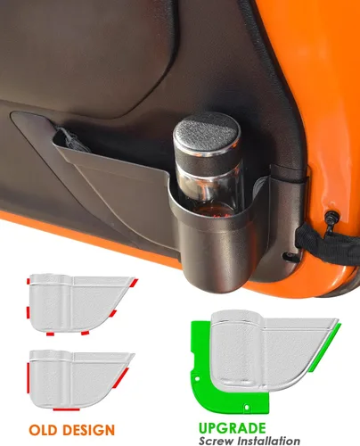 Miniatura 7 de CALBEAU Bolsillos para puerta delantera, 2 portavasos laterales para puerta de Jeep Wrangler 2011-2018 Jeep Wrangler JK JKU 2/4 puertas, accesorios