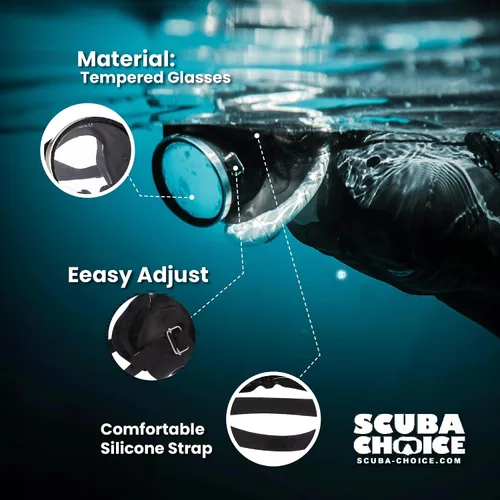 Miniatura 5 de Scuba Diving Mask, Oval Tempered Glass Snorkel Mask with Comfortable Classic Rubber, Snorkeling Gear for Adults, Swimming & Freediving Goggles for