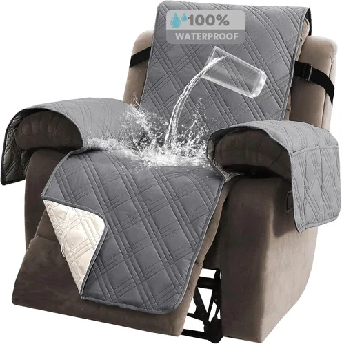Miniatura 32 de PrinceDeco - Funda para sofá reclinable 100% impermeable, funda para sofá para sala, protector de muebles resistente al agua con correas elásticas