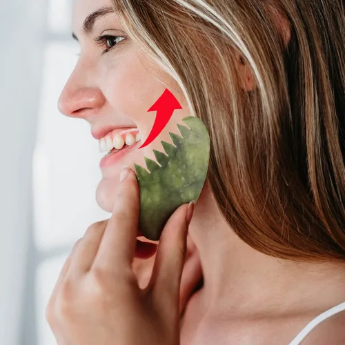 Miniatura 5 de Healifty Jade Gua Sha Peine para masaje del cuero cabelludo y cuidado del cabello, herramienta de raspado de jade natural de 3.5 pulgadas para 4