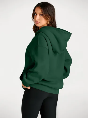 Miniatura 82 de Trendy Queen - Sudaderas extragrandes con capucha para mujer, suéteres de manga larga, sin botones, de vellón, de otoño, ropa de invierno