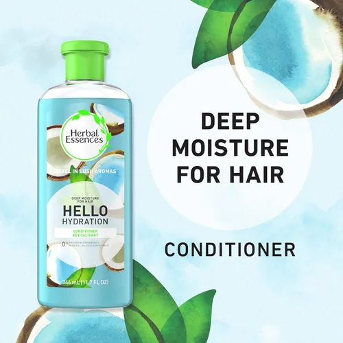 Miniatura 3 de Herbal Essences Hello - Acondicionador de hidratación, humedad profunda para el cabello, 11.7 onzas líquidas, aroma a coco, sin parabenos, probado