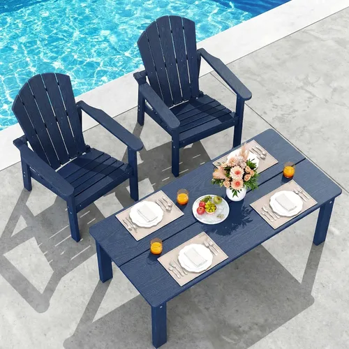 Miniatura 18 de nevilywood Sillas Adirondack compactas apilables, sillas de patio de polietileno de alta densidad de 26.3 pulgadas de ancho, duraderas, diseño que