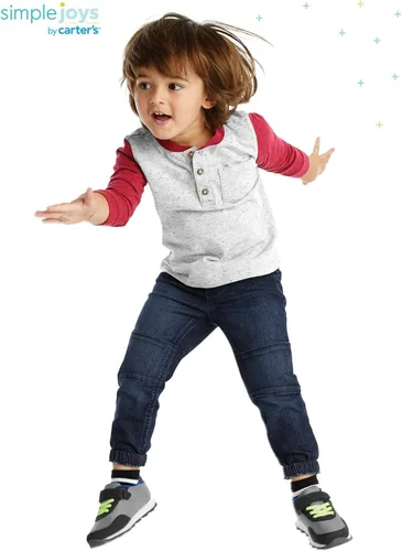 Miniatura 3 de Simple Joys by Carter's Camisas de manga larga para bebé, paquete de 3, dinosauriorayas, 12 meses