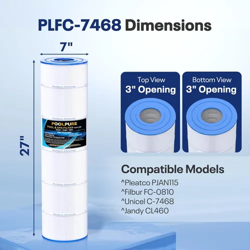 Miniatura 2 de POOLPURE El filtro C-7468 reemplaza a Jandy CL 460, CV460, PJAN115, Ultral-A9, Unicel C-7468, Filbur FC-0810, Excel Filters XLS-705, FC-6410