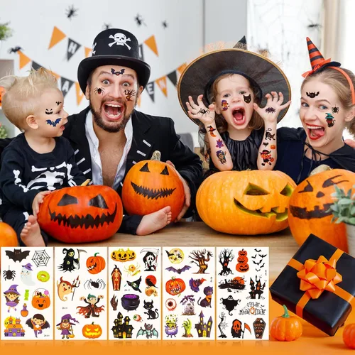 Miniatura 7 de Habett Tatuajes temporales para niños, más de 300 estilos mixtos para Halloween, tatuajes temporales para niñas y niños, tatuajes temporales