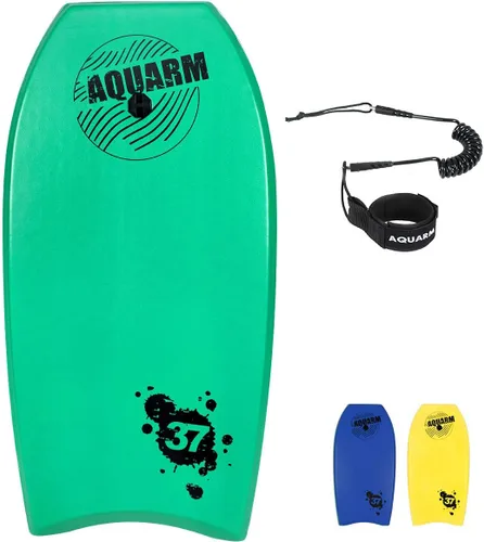 Miniatura 13 de Bodyboard con correa de muñeca, 33 pulgadas/37 pulgadas/42 pulgadas tablero de cuerpo ligero con núcleo EPS y superficie inferior lisa de alta