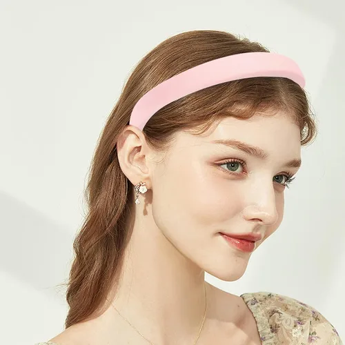 Miniatura 4 de Diadema ancha acolchada floral de perlas para mujer, accesorios para el cabello vintage, rosa