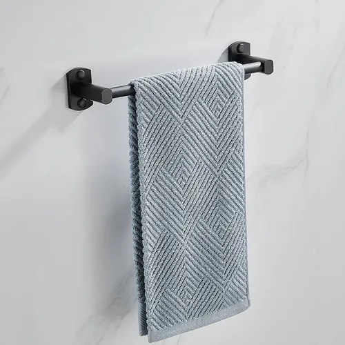 Miniatura 2 de Toallero negro, toallero de mano para baño, colgador de toallas montado en la pared, soporte para toallas de baño de cocina, barra de toalla