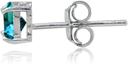 Miniatura 2 de Aretes de plata de ley con topacio azul Londres de corte trillón, Gema, Topacio