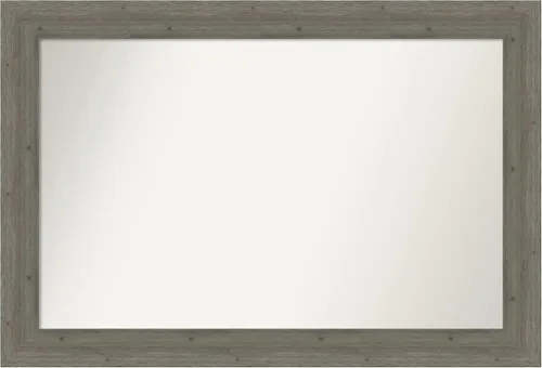 Miniatura 70 de Amanti Art Espejo de baño gris para sobre el fregadero, 27 x 27 pulgadas, espejo de tocador cuadrado gris, marco de madera rústica de campo medio