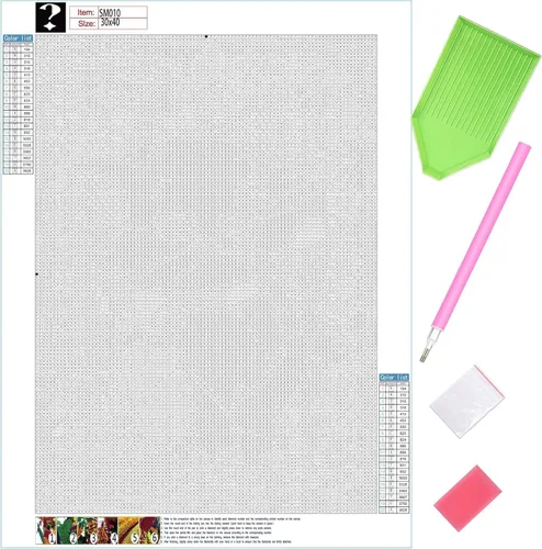 Miniatura 19 de KICHANG Kits de Pintura de Diamante Blanco Retro para Adultos, Arte de Diamante 5D, Kits de Arte de Diamante Redondos de Punto Completo