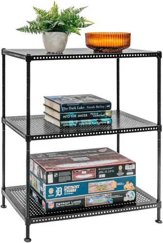 Miniatura 9 de Shelving Inc. Estantería de alambre cromado de 8 pulgadas de profundidad x 24 pulgadas de ancho con estantes de 3 niveles, capacidad de peso de 800