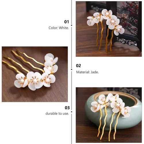 Miniatura 3 de Beaupretty Palos y alfileres de flores vintage, accesorios chinos clásicos para el cabello para mujeres y niñas