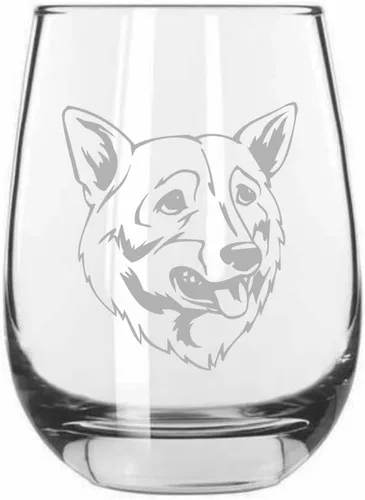 Miniatura 473 de Sakhalin Husky Dog - Copa de vino grabada personalizada de 15.25 onzas sin tallo