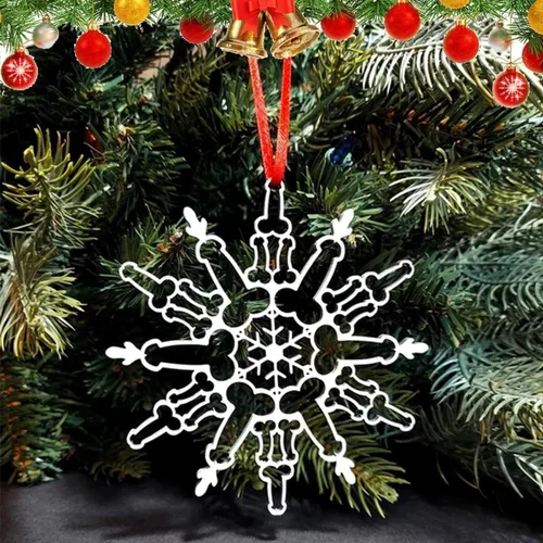 Adorno de copo de nieve con pene - El adorno más divertido del siglo, divertido adorno de copo de nieve para árbol de Navidad, espejo retrovisor del