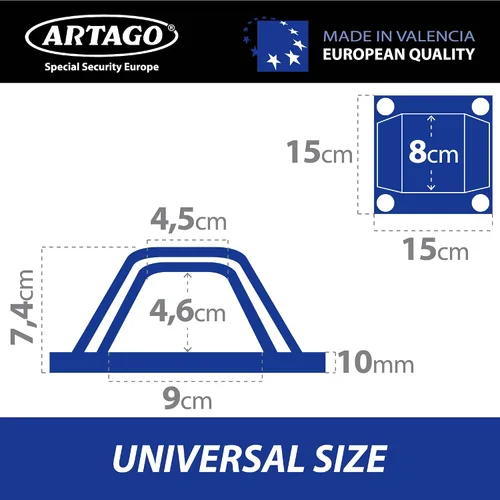 Miniatura 8 de Artago 61 anclaje de seguridad de alta gama, doble puente 6+6, se vende seguro aprobado, pernos especiales blindados más profundos, acero de máxima