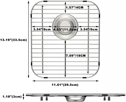 Miniatura 3 de Rejilla para fregadero de cocina, protectores de fregadero de acero inoxidable, rejilla inferior de fregadero para fregadero de tazón individual