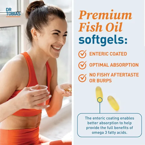 Miniatura 7 de Dr. Tobias Aceite de pescado Omega 3, 2000 mg y curcumina de cúrcuma, 95% curcuminoides, promueve la salud general con apoyo antioxidante
