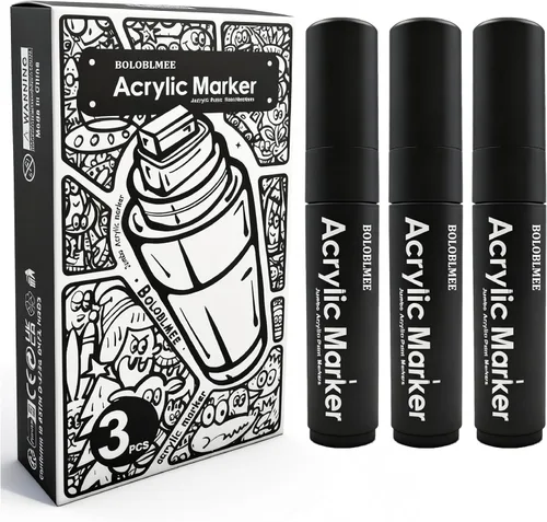 3 marcadores permanentes gigantes, color negro, punta ancha de 0.591 in de grosor, flujo de tinta suave mejorado y punta duradera, marcadores de
