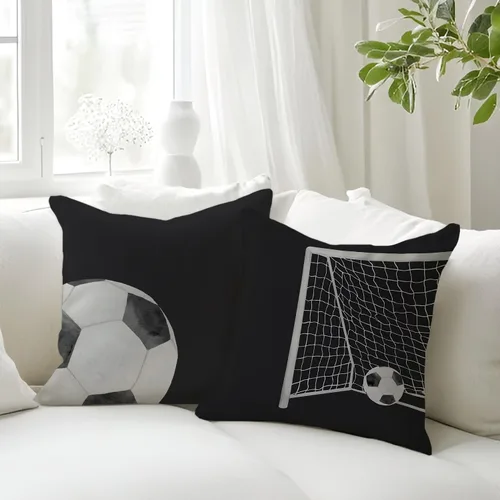 Miniatura 2 de Juego de 2 fundas de almohada de baloncesto, para deportes de baloncesto, decoración para niñas, niños, habitación, sofá, guardería, 18 x 18 pulgadas