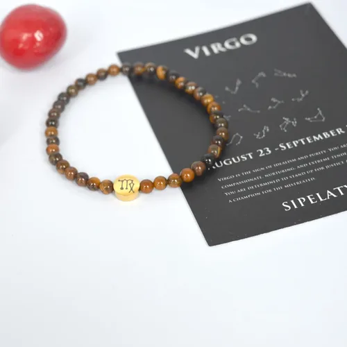 Miniatura 4 de SIPELATY Pulsera de constelación con signo de estrella de energía de 0.157in con dije chapado en oro de 18 quilates para mujer