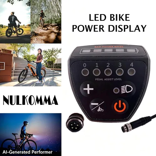 Miniatura 6 de Medidor de pantalla LED universal eléctrica para bicicleta 24 V 36 V 48 V Ciclismo Computadora Ebike Pantalla LED Panel de control con 5 p macho