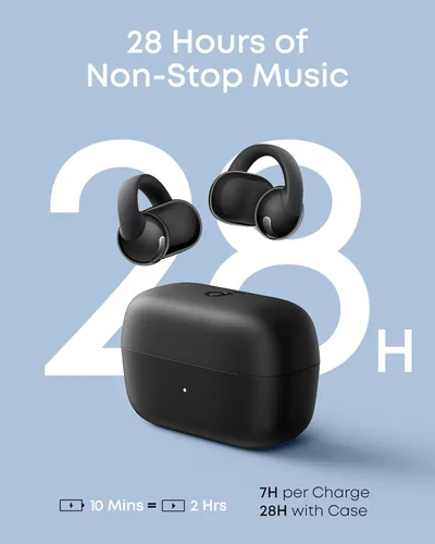 Miniatura 5 de Soundcore C50i de Anker, auriculares de oído abierto, auriculares de clip, ultra-cómodos, diseño FlexiClip, controladores de 12mm para graves Negro