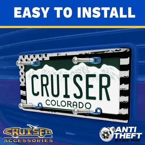 Miniatura 3 de Cruiser Accessories 22230 Marco para placa de coche con alambre de púas II, cromado, 1 marco