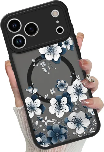 Miniatura 25 de Funda magnética para iPhone 17 Pro [compatible con MagSafe], bonita funda de moda con estampado de leopardo negro, translúcida, mate, parte trasera