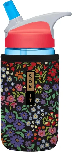 Miniatura 155 de Sok It BotlSok Funda para botella de agua con cubierta de neopreno aislante (Floral abstracto, se ajusta a CamelBak o Nalgene de 12 onzas)
