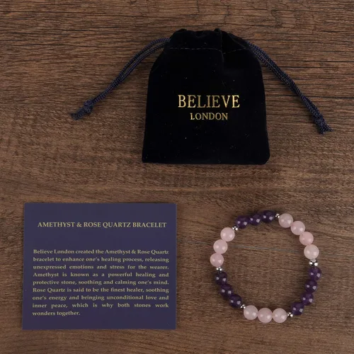 Miniatura 2 de Believe London - Brazalete de gemas semipreciosas para curar los chacras para hombres y mujeres cristal contra la ansiedad piedra natural
