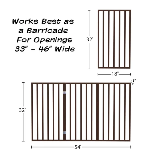 Miniatura 3 de Puerta para Mascotas de Interior - Puerta Plegable de 3 Paneles para Perros para Escaleras o Entradas - Cerca Independiente para Mascotas de 54x32