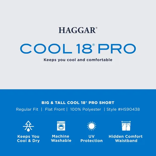 Miniatura 6 de Haggar Men's Cool 18 Pro Straight Fit Flat Front 4-Way Stretch Expandable Waist Short-Big & Tall Sizes