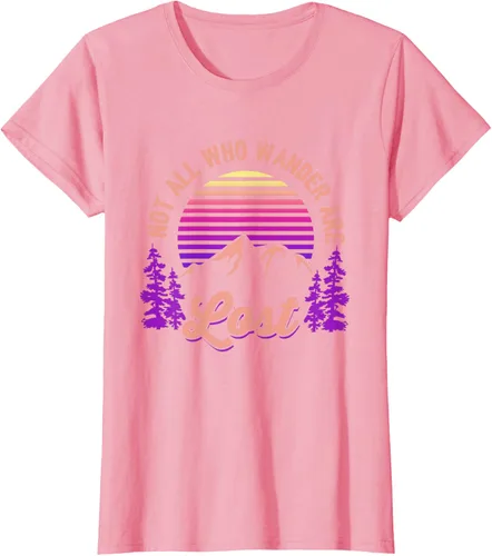 Miniatura 11 de Not All Who Wander Are Lost Vintage Mountains - Camiseta de senderismo, Negro, S