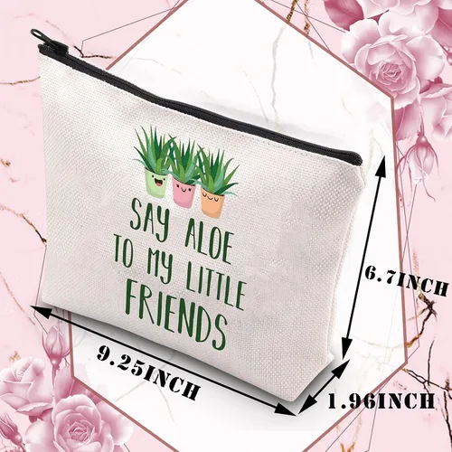 Miniatura 2 de BDPWSS Bolsa de maquillaje para amantes de las plantas, para jardinero, plantas suculentas, plantas locas, regalos para damas, diga aloe a mis