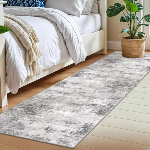 Miniatura 467 de IOHOUZE Alfombra abstracta lavable de 3 x 12 pies para pasillos, antideslizante para cocina, camino de entrada de lana sintética para interiores