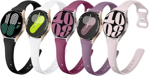 Miniatura 8 de Paquete de 5 correas delgadas compatibles con Samsung Galaxy Watch 4 5 6 Band 1.575 in 1.732 in, Galaxy Watch 5 Pro/Watch 4 6 Classic, correa