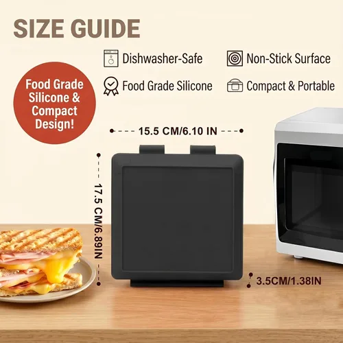 Miniatura 8 de Sandwichera para microondas, tostadora de microondas con correa de silicona ajustable, extraíble antiadherente para microondas a la parrilla