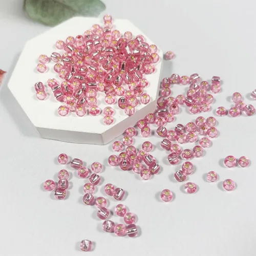 Miniatura 31 de Cuentas de semillas doradas transparentes de 4 mm al por mayor para hacer joyas, 110 gramos, aproximadamente 1600 piezas, cuentas de vidrio 6/0