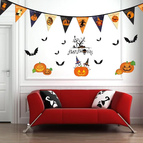 Miniatura 3 de Cartel temático de personajes de películas de terror para decoración de interiores y exteriores, suministros de fiesta de Halloween, decoraciones