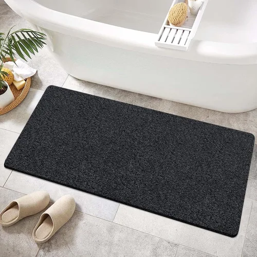 Miniatura 12 de Tapete de ducha antideslizante sin ventosa, 24 x 24 pulgadas de PVC lufa para ducha, baño, tapete de bañera con drenaje para superficie texturizada