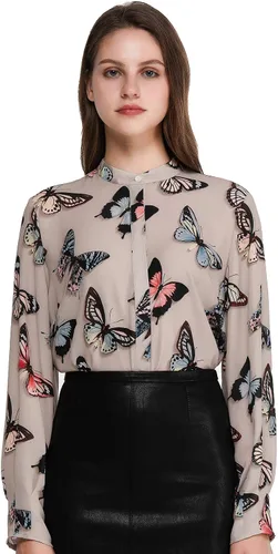 Miniatura 2 de Momo Jimmy Blusa de manga larga para mujer, holgada, casual, con estampado de cachemira, con botones